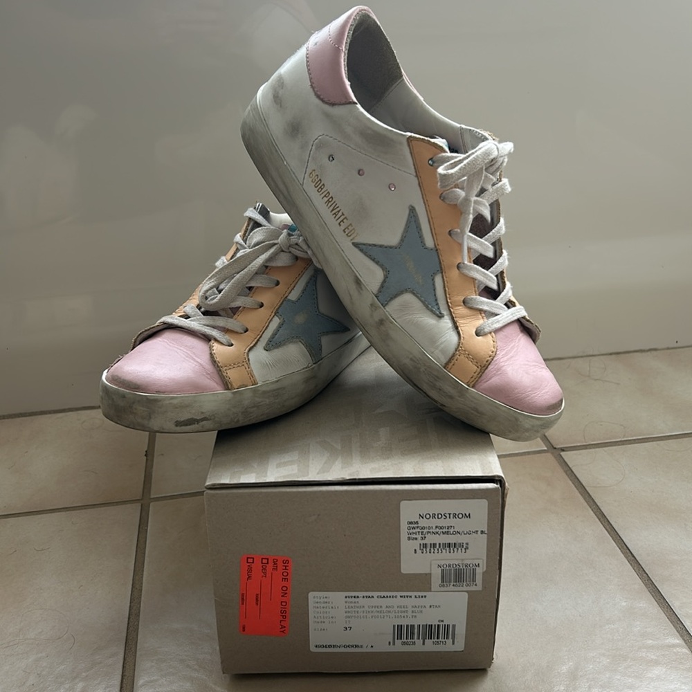 SALE!!!! Golden Goose Pink and Blue Star Sneakers